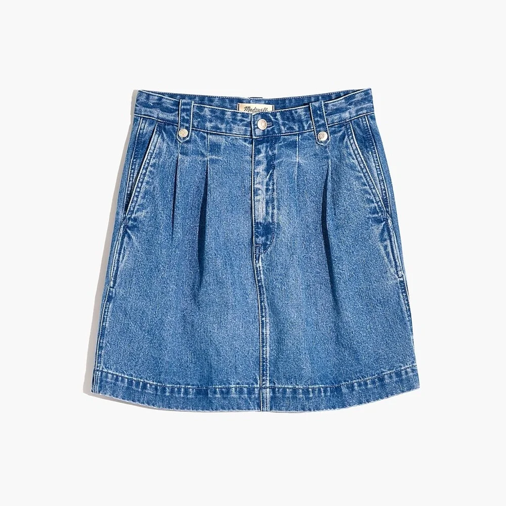 Madewell Denim Pleated Mini Skirt in Upton Wash Size 33 EUC - Picture 4 of 11